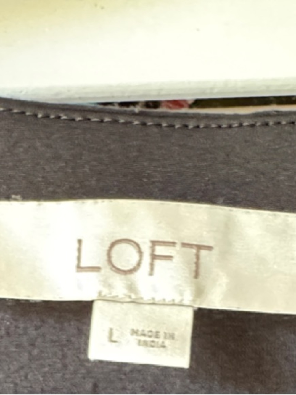 LOFT Black Shift Dress with White Floral Embroidery - Picture 2 of 4